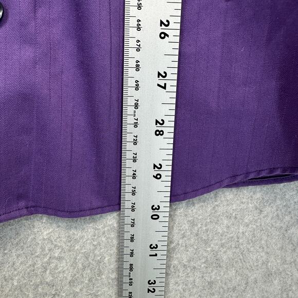 Kenneth Cole Reaction Shirt Mens Size 16.5 Purple Cotton Wrinkle Free Button Up - Picture 9 of 10